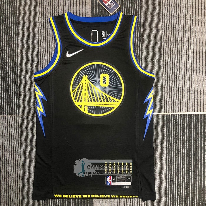 Camiseta Golden State Warriors Gary Payton II NO 0 Ciudad 2021-22 Negro